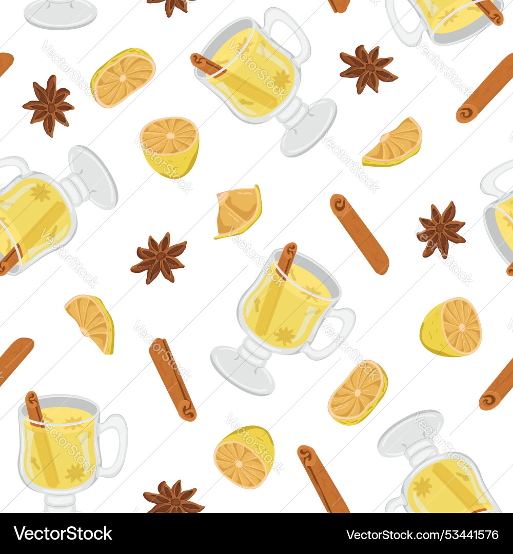 Seamless pattern with winter drinks image Seamless pattern with winter drinks image Vector Image