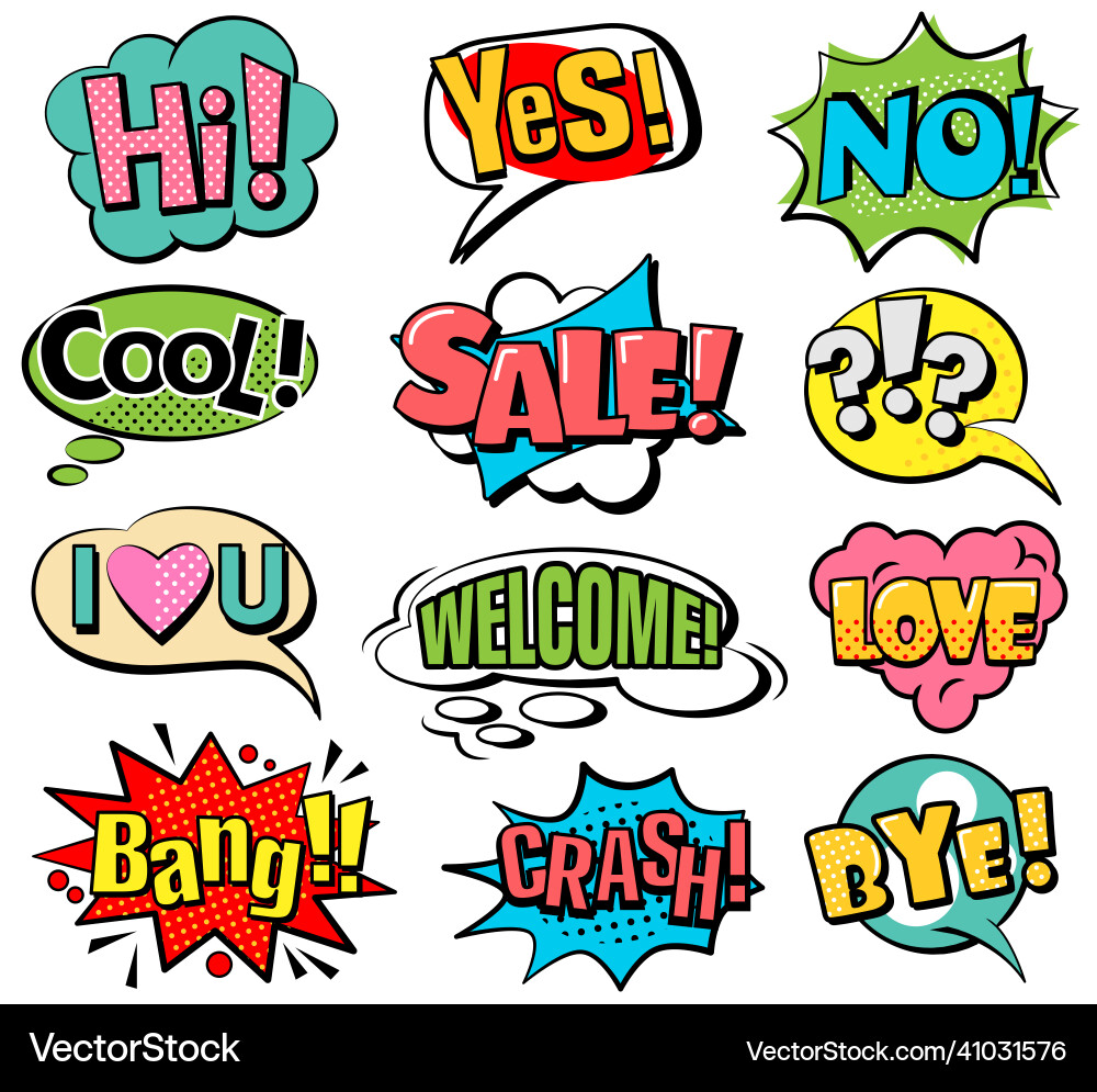 Set of speech bubbles in retro style Set of speech bubbles in retro style vector image