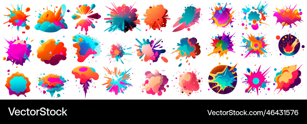 Set ui of explosion elements Set ui of explosion elements vector image