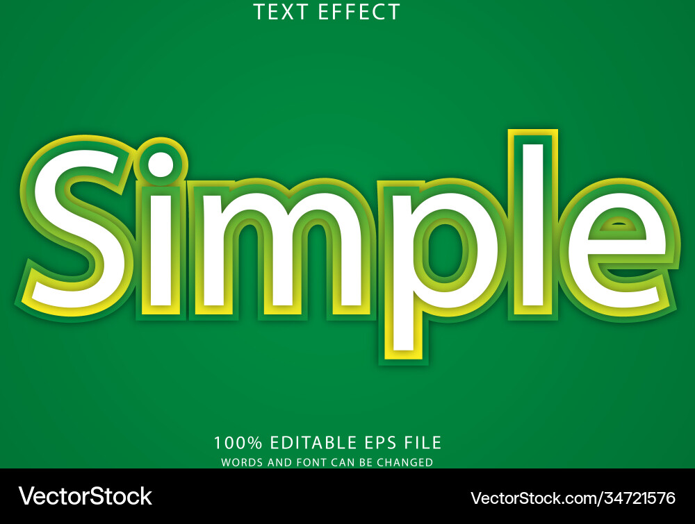 Simple with gradient text effect and style Vector Image