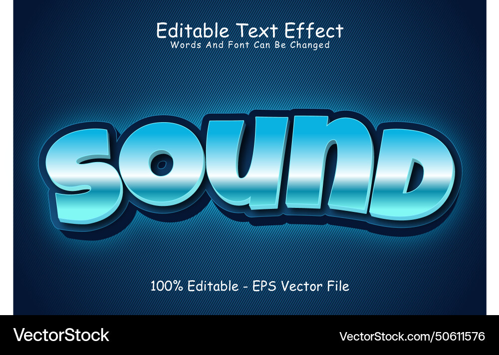 Sound editable text effect 3 dimension emboss Sound editable text effect 3 dimension emboss vector image
