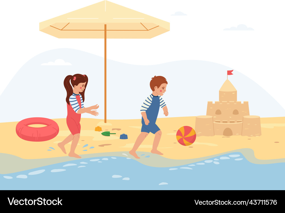 Sun protection beach composition vector image