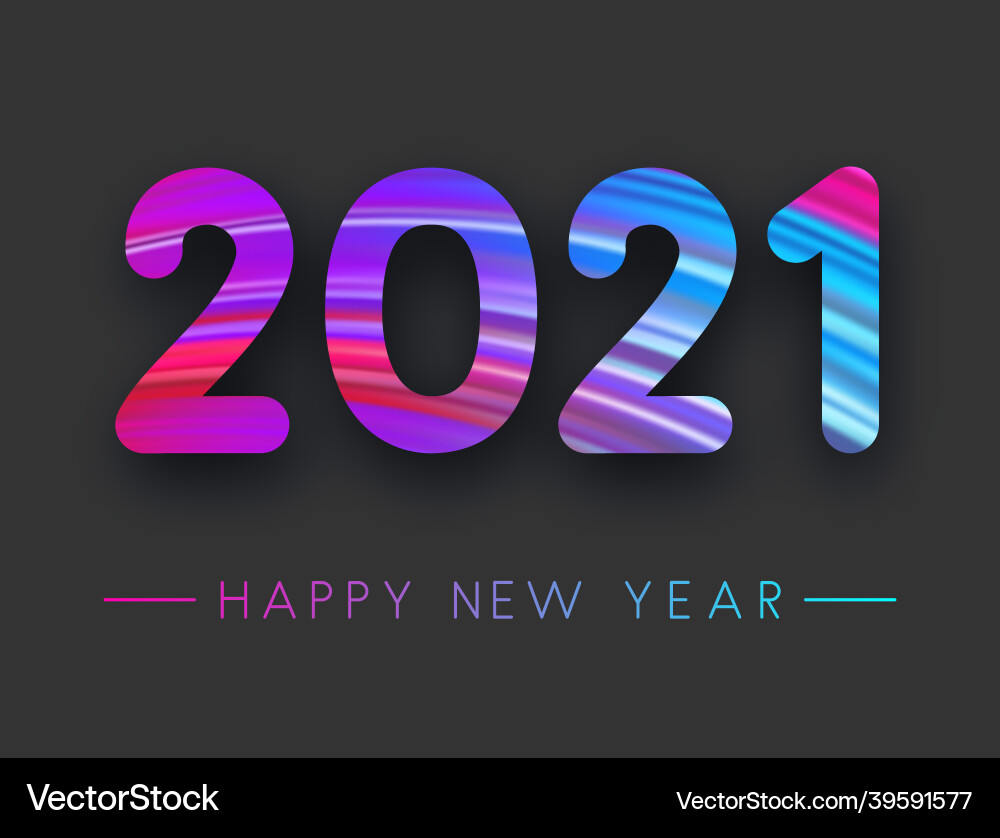 2021 sign colored with multicolored gradient 2021 sign colored with multicolored gradient vector image