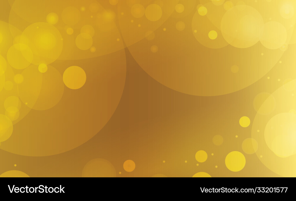 Abstract bokeh lights effect with gold background Vector Image
