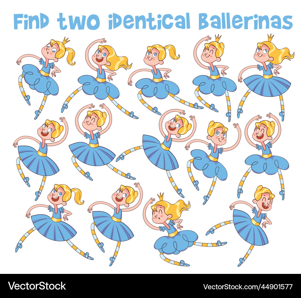 Ballerina Find Two Same Objects vector image