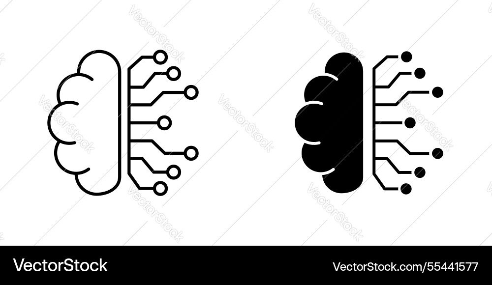 Brain Circuit Icon - Neural Network vector image