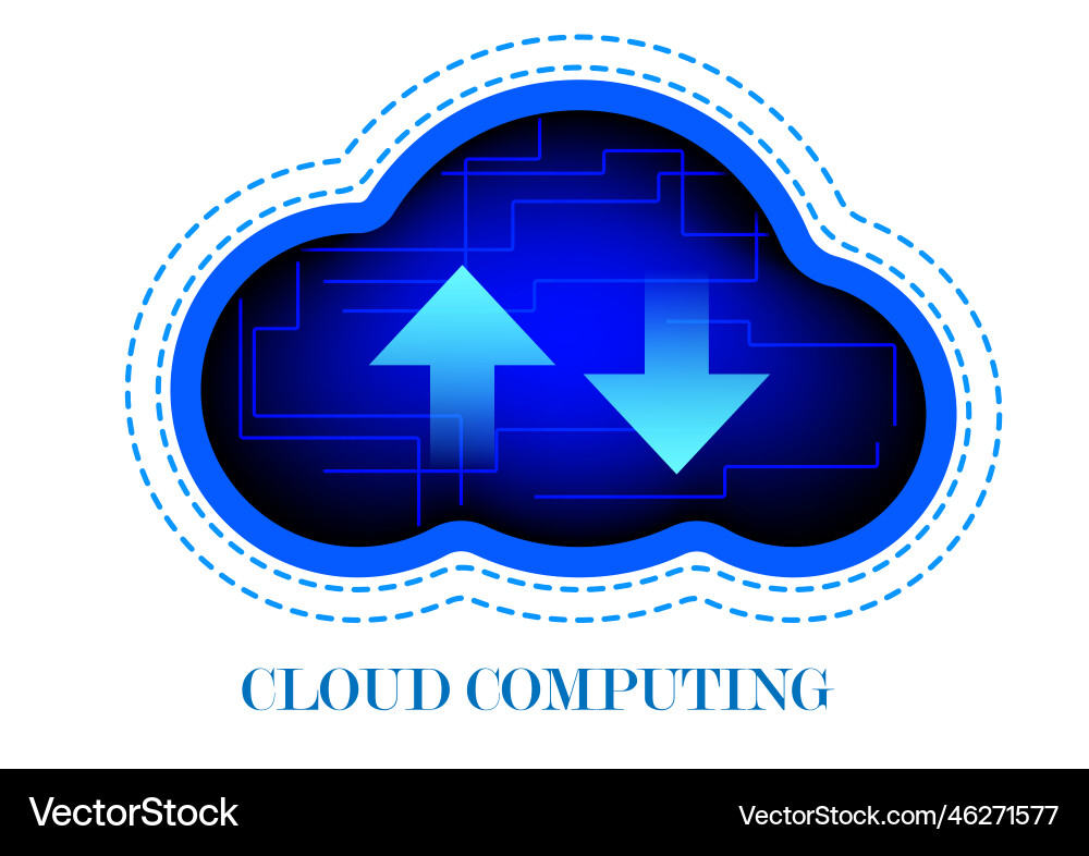 Cloud computing concept technology networking vector image