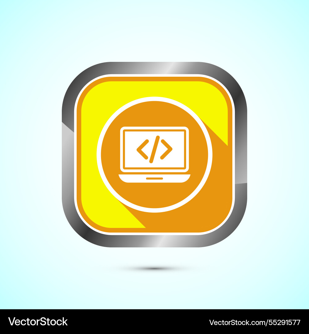 Coding icon design web development yellow Coding icon design web development yellow Vector Image