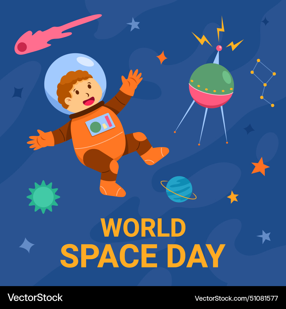 Cosmonaut floating on outer space vector image