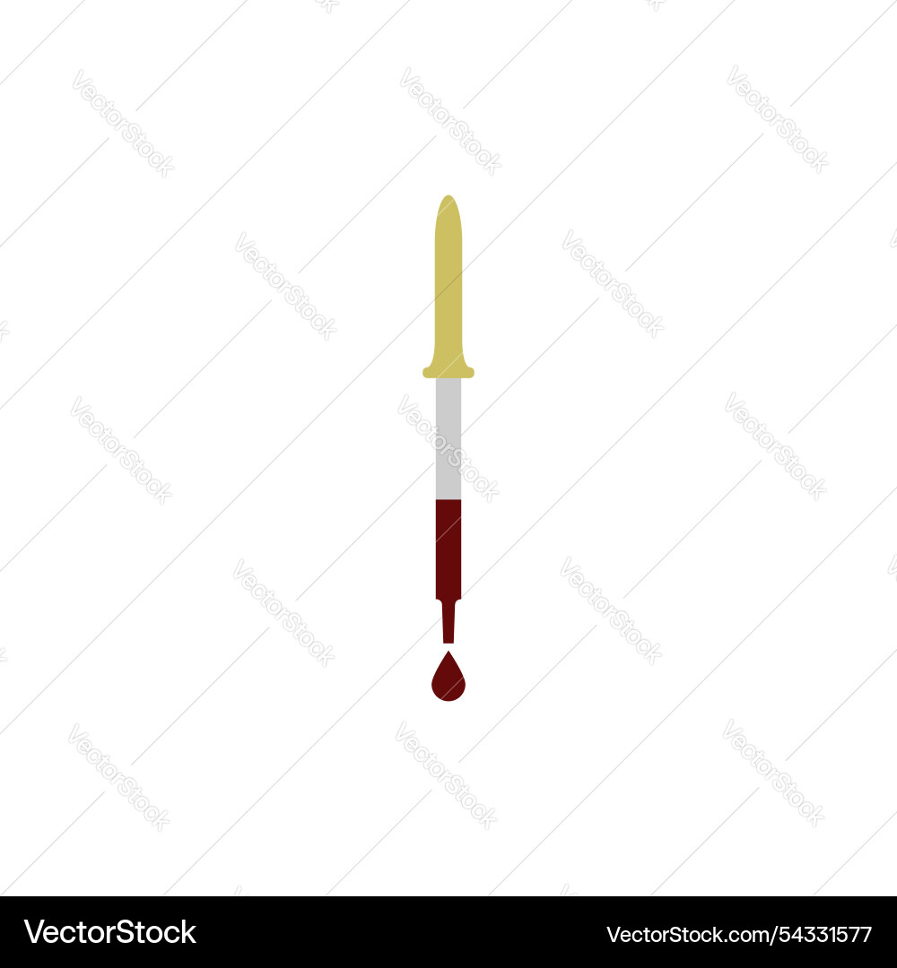 Dropper icon with a red drop pipette Vector Image