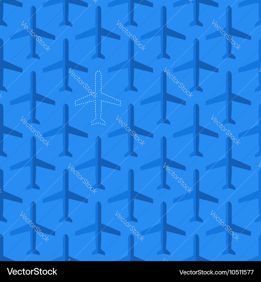 Flat styled seamless pattern with missing plane Vector Image