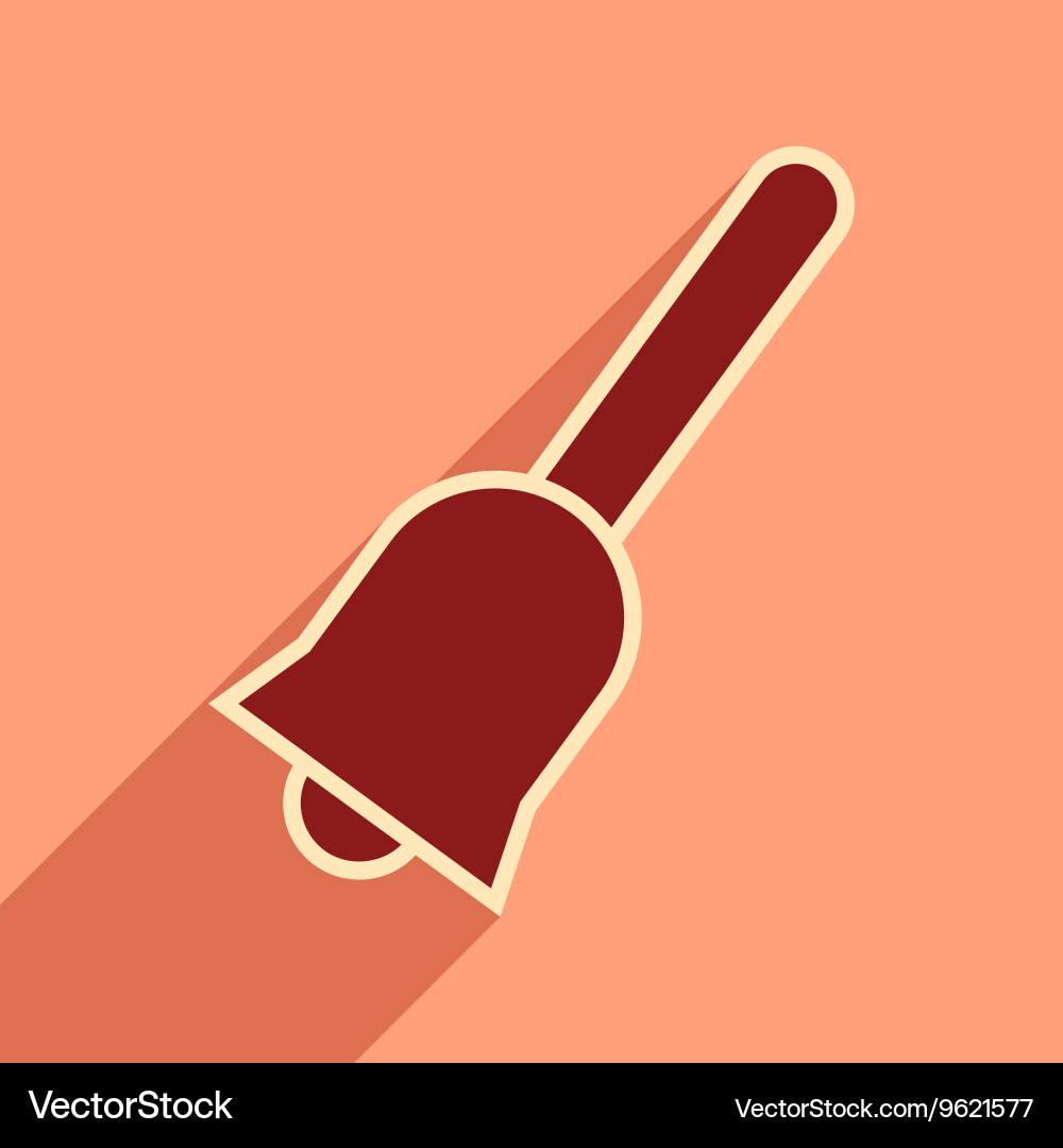 Flat with shadow icon and mobile application bell Vector Image