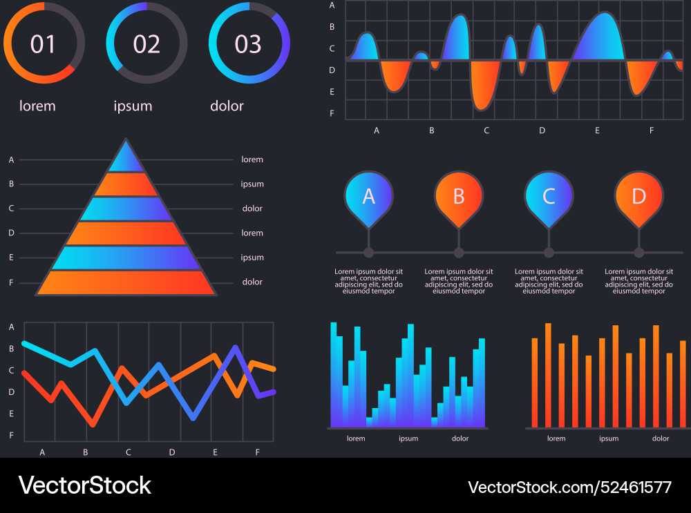 Infographic dashboard element set Vector Image