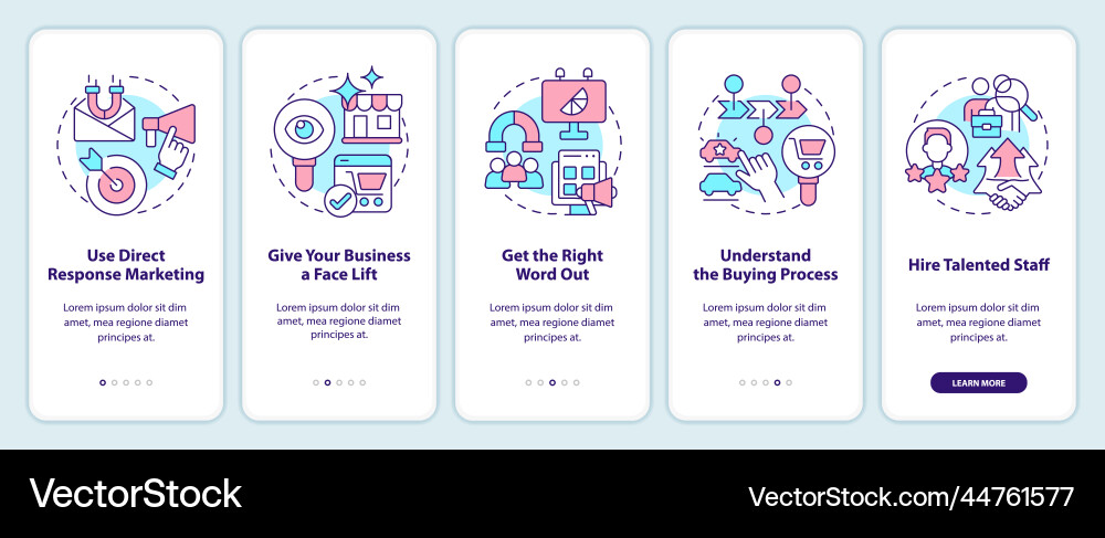Onboarding App Screens - User Flow vector image