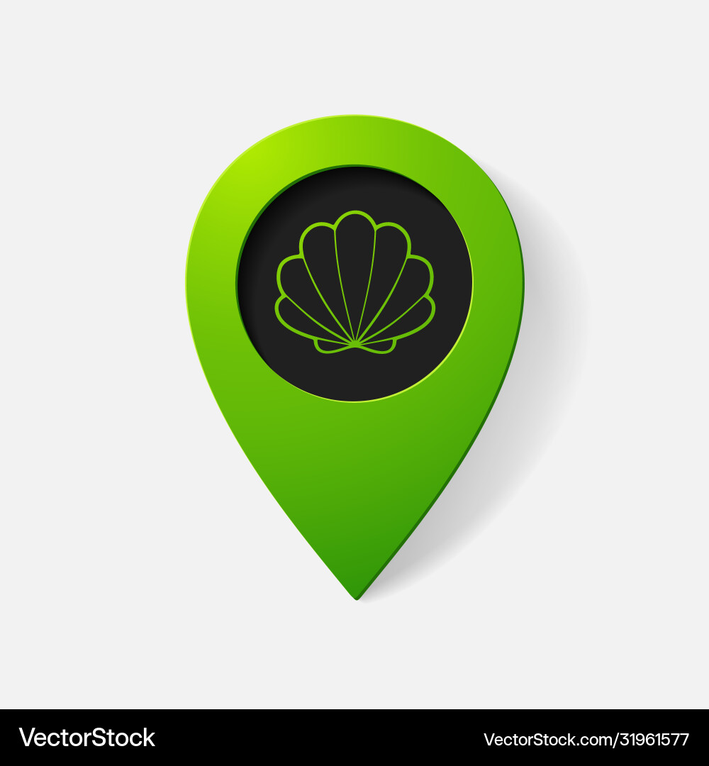 Realistic color pointer shell vector image