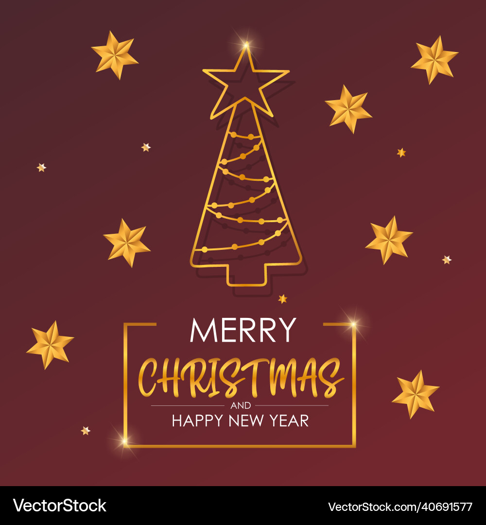 Red christmas background with gold decorations Red christmas background with gold decorations vector image