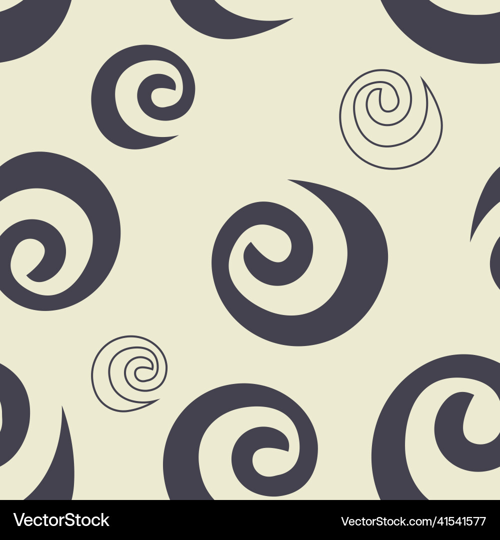 Seamless pattern with gray curls on a yellow backg Seamless pattern with gray curls on a yellow backg vector image