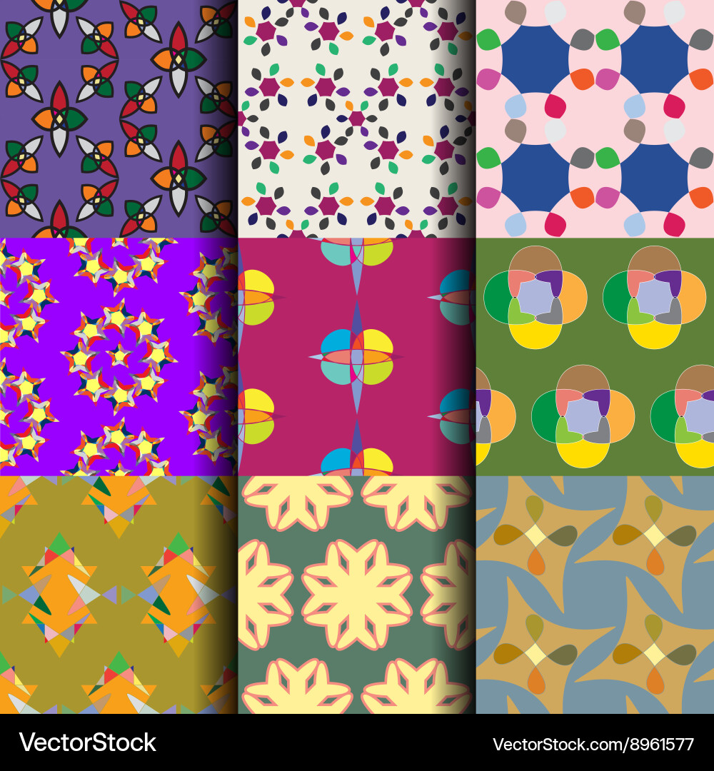 Ste of abstract seamless pattern background vector image