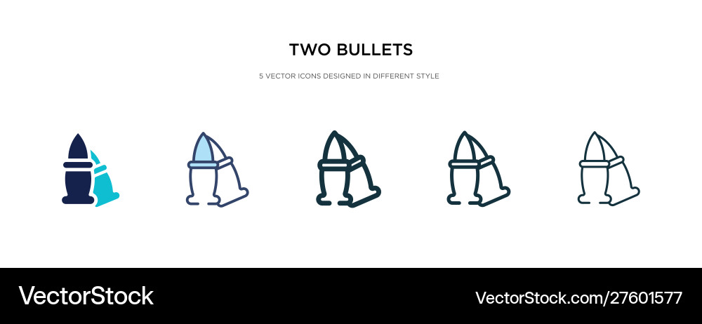Two bullets icon in different style colored vector image