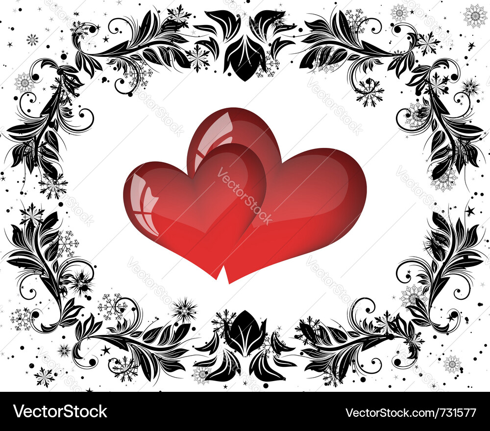 Valentines day background frame Vector Image