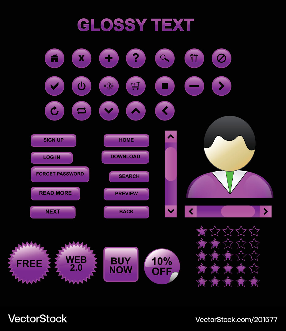 Web Button Set vector image