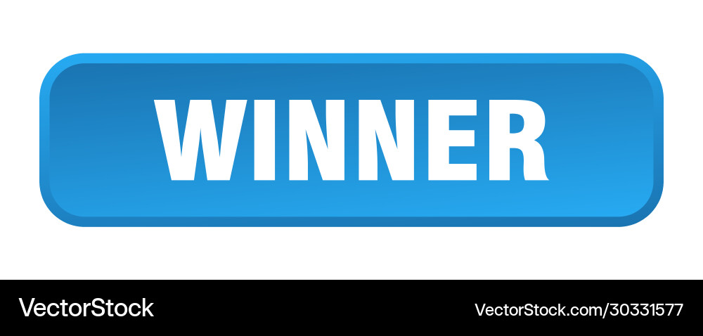 Winner button square 3d push Vector Image