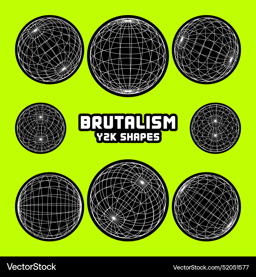 Wireframe shapes lined sphere perspective mesh Wireframe shapes lined sphere perspective mesh Vector Image
