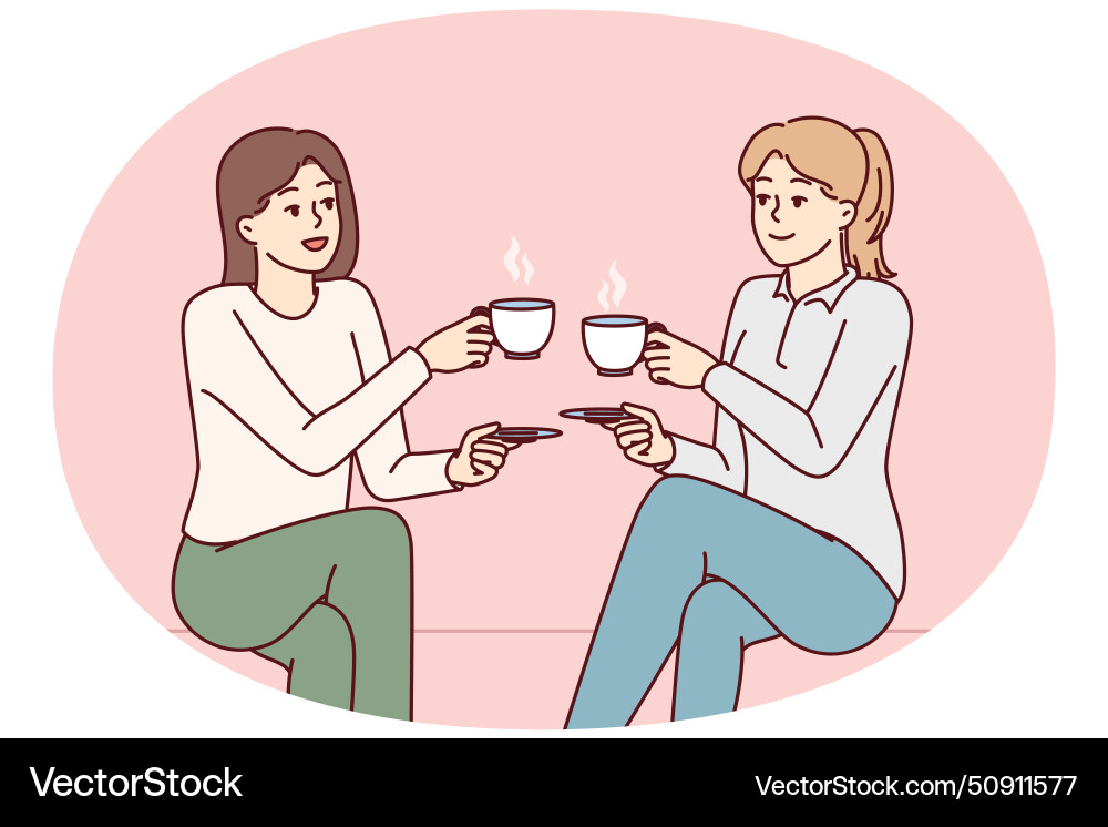 Zwei Freunde genießen Kaffeepause vektorbild