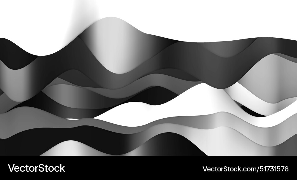 Abstract image of wavy lines in gray gradient Vector Image