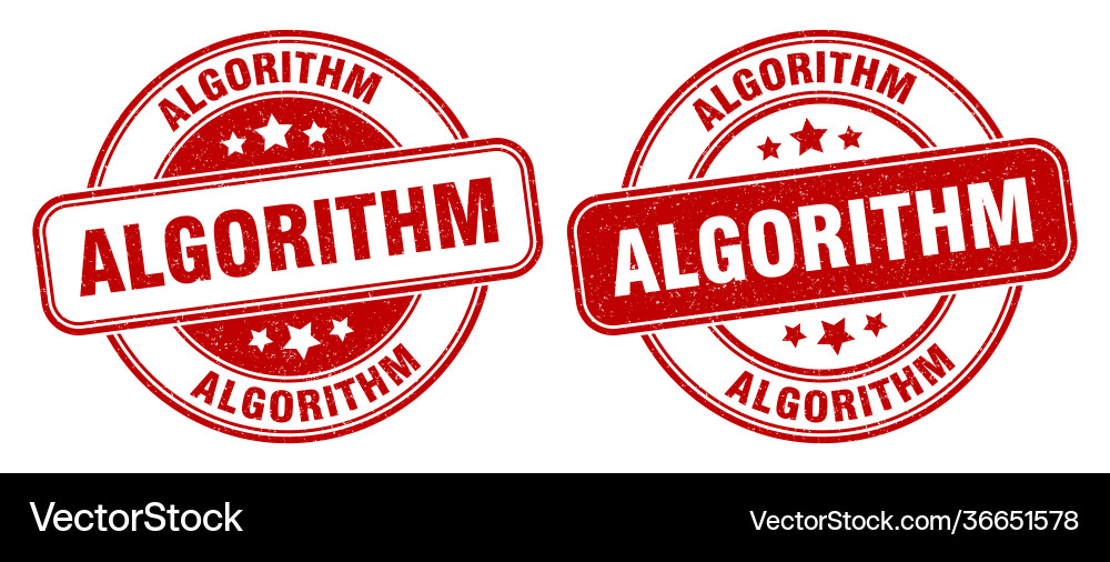 Algorithm stamp label round grunge sign vector image
