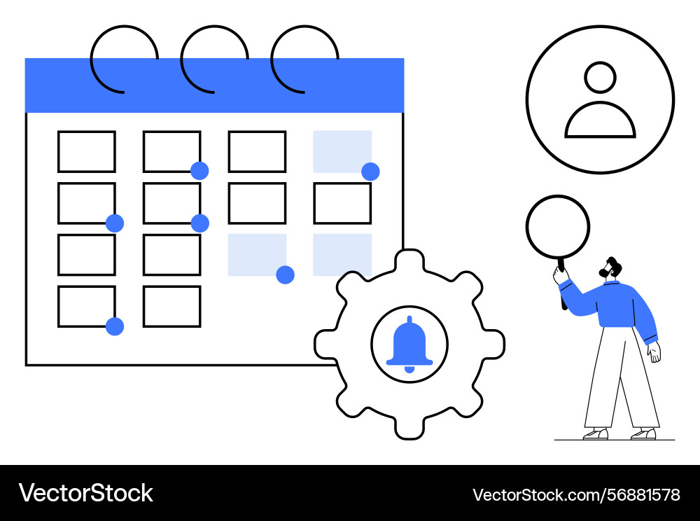 Calendar with notifications user profile icon Calendar with notifications user profile icon vector image