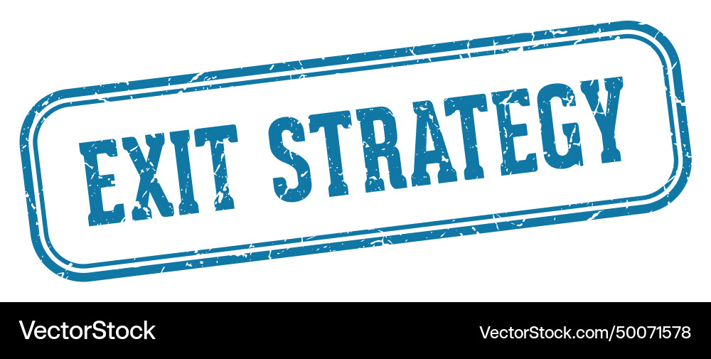 Exit strategy stamp rectangular Vector Image