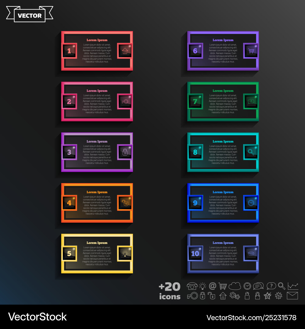 Infographic design list with colorful square Infographic design list with colorful square vector image