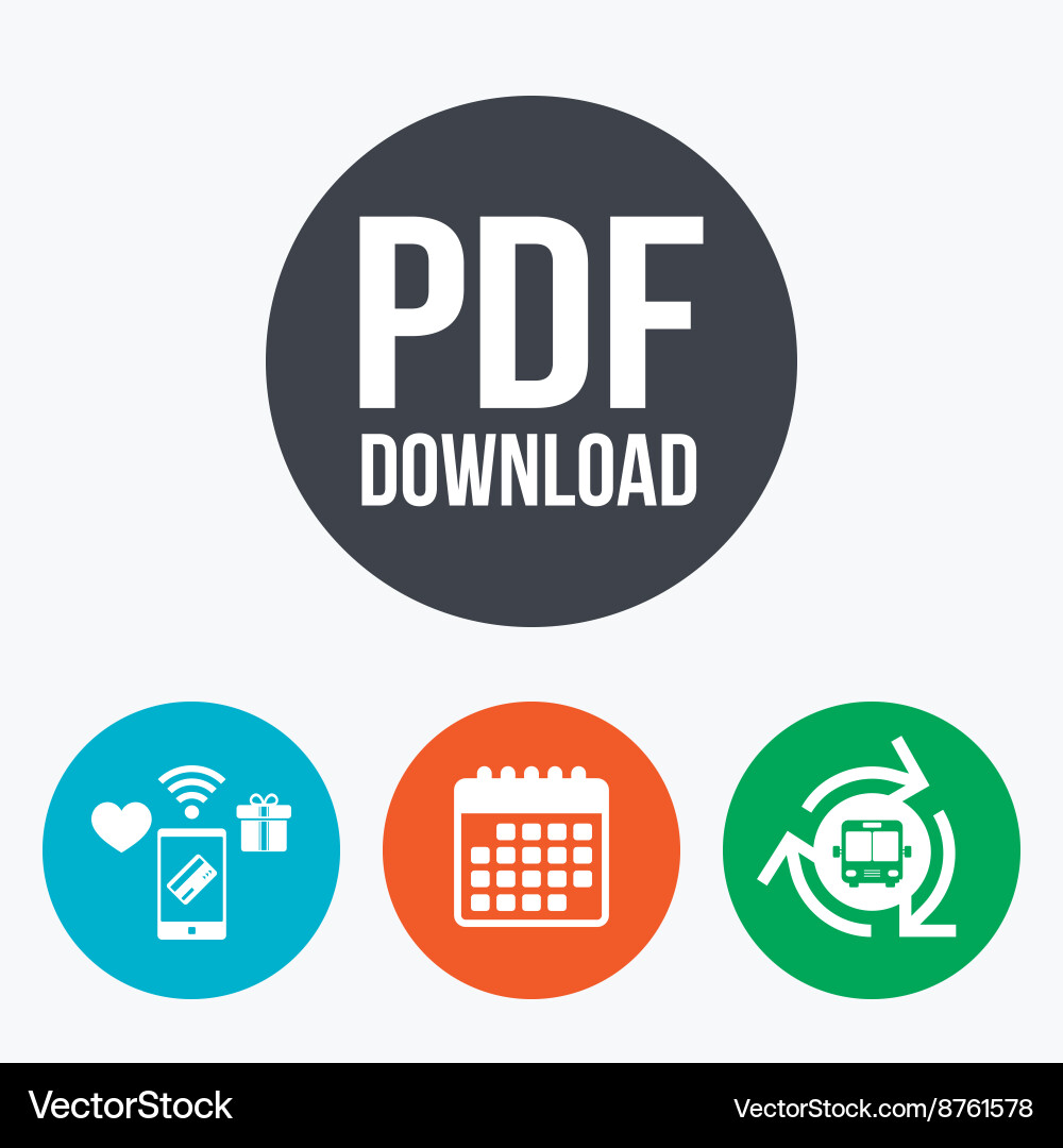 Pdf download icon upload file button Vector Image