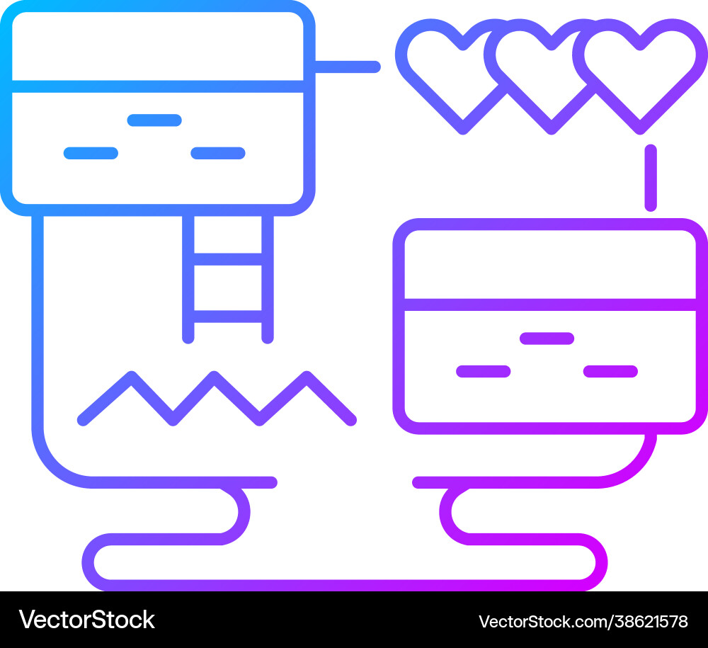 Platform video game gradient linear icon Platform video game gradient linear icon vector image