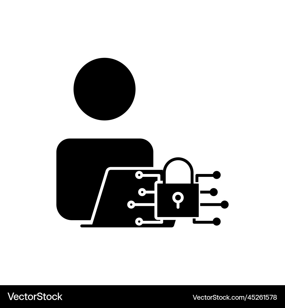 Programmer icon lock cyber related Programmer icon lock cyber related vector image