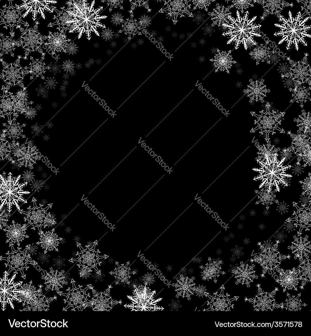 Rectangular frame with small snowflakes Vector Image