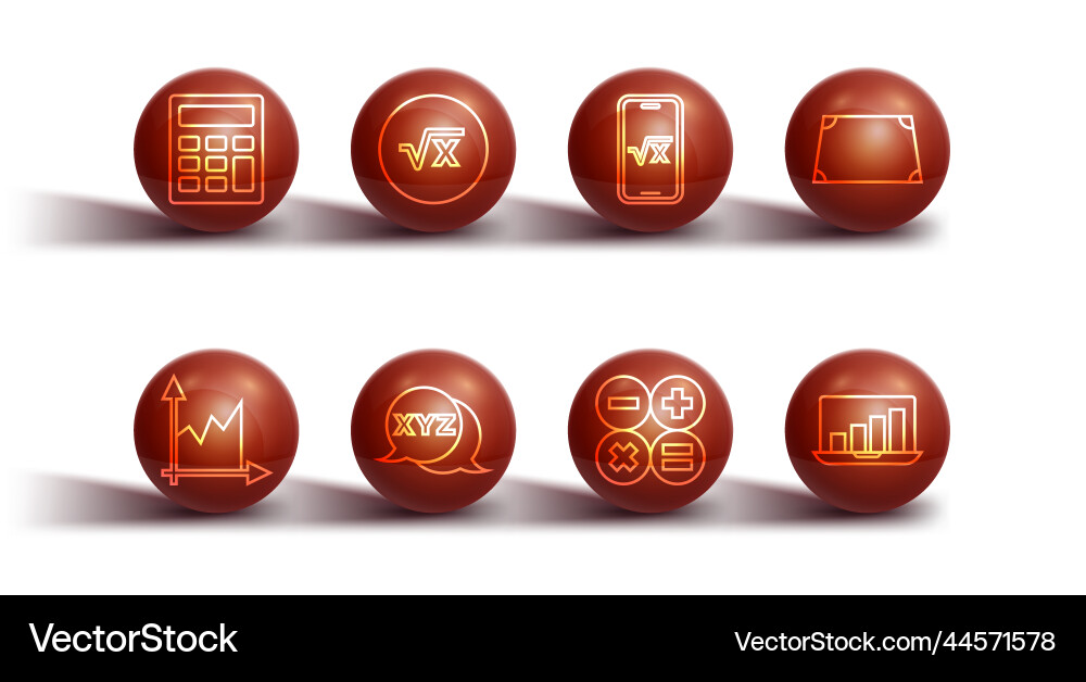 Set line calculator graph schedule chart Set line calculator graph schedule chart Vector Image