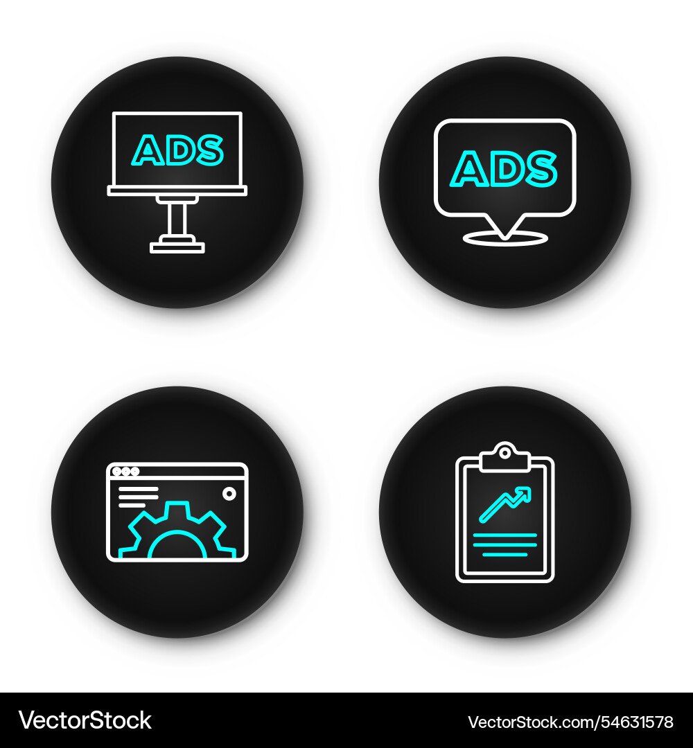 Set line clipboard with graph chart browser Set line clipboard with graph chart browser vector image