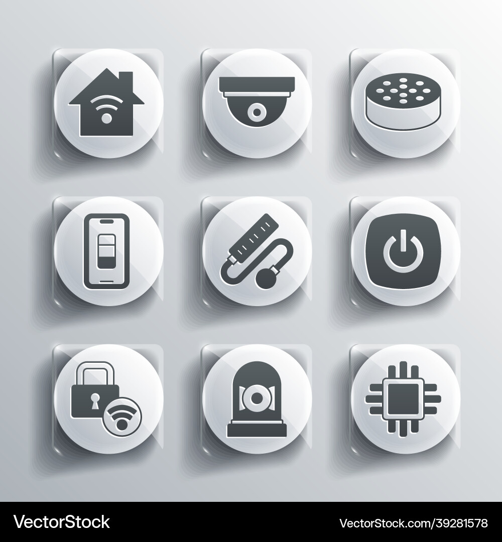 Set ringing alarm bell processor with cpu smart Set ringing alarm bell processor with cpu smart vector image