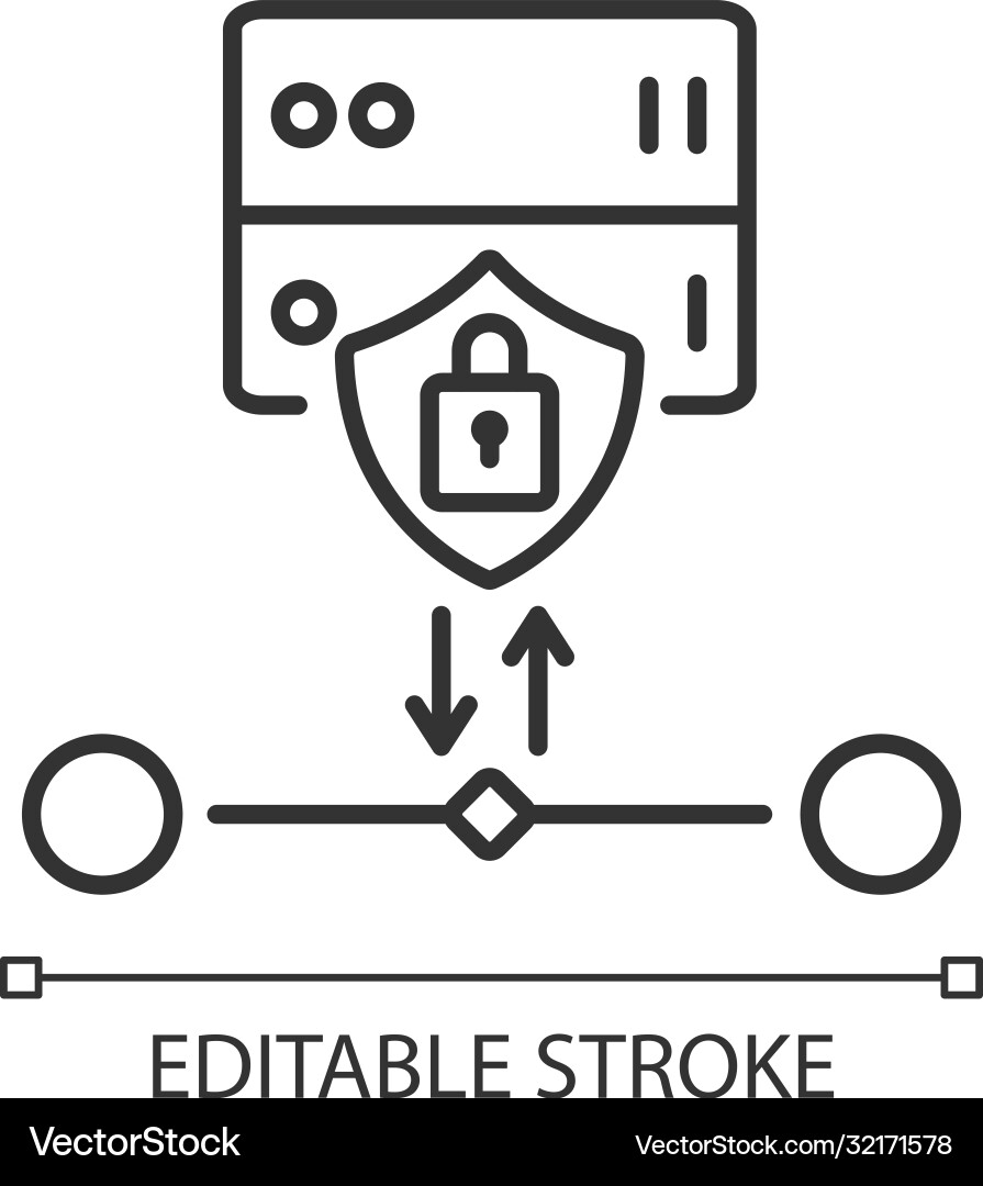 Ssl encryption linear icon Ssl encryption linear icon vector image