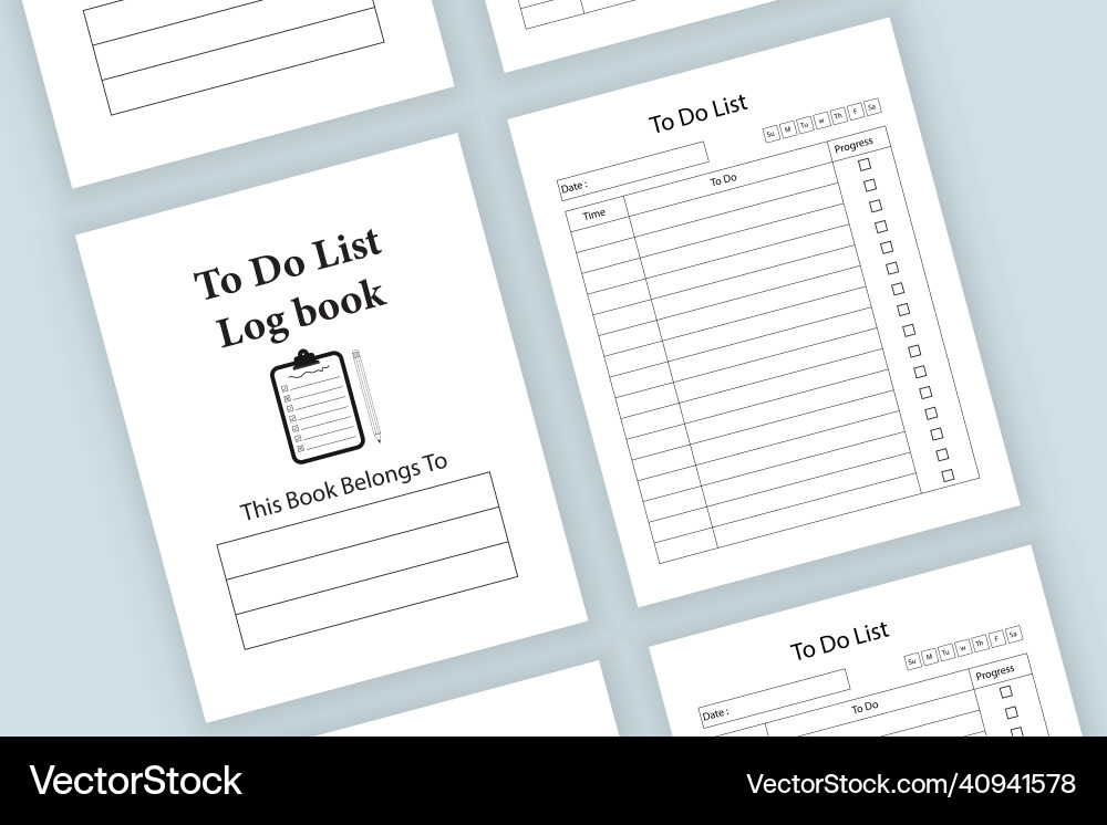 To do list logbook and task tracker planner To do list logbook and task tracker planner Vector Image