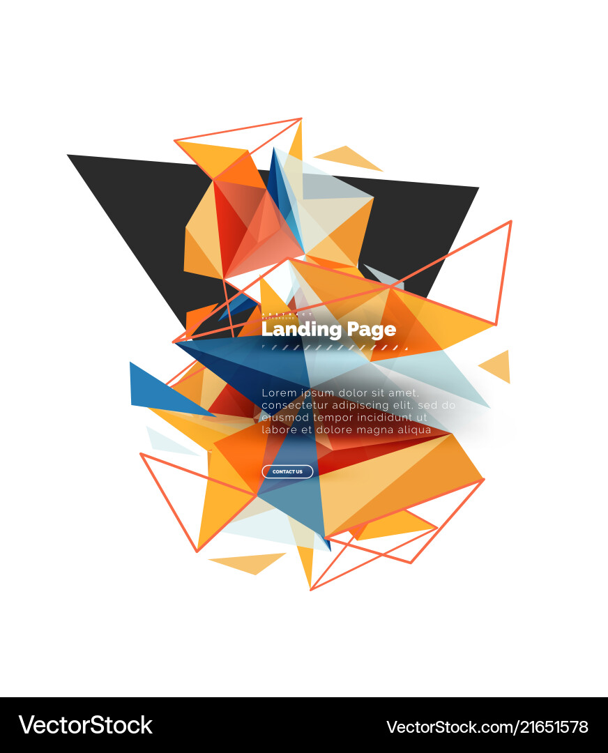 Triangular design abstract background landing Triangular design abstract background landing vector image