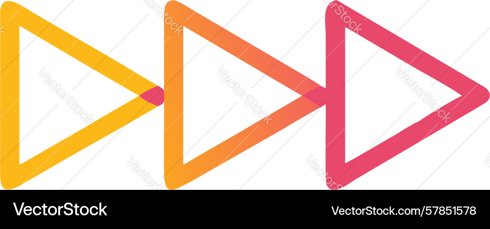 Triple arrows forward rapid progress fast Vector Image
