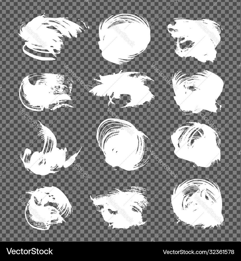 White abstract textured smears set isolated White abstract textured smears set isolated vector image