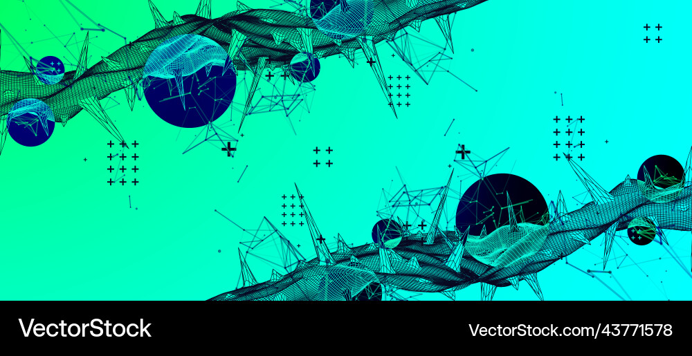 Wireframe science background with plexus effect Vector Image