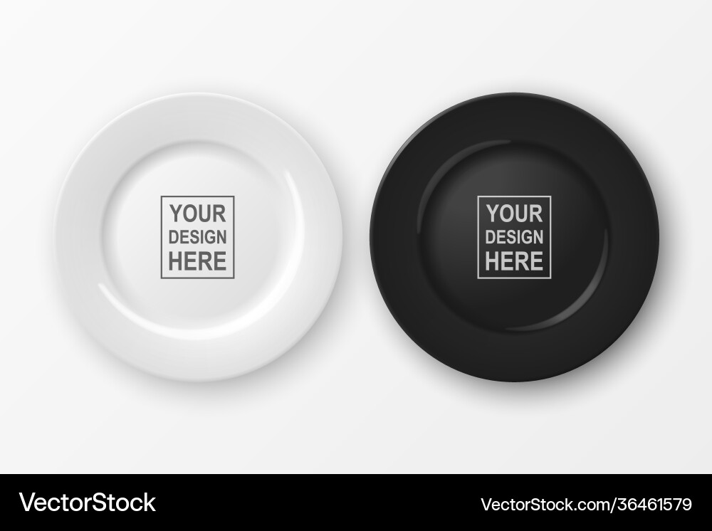 3d realistic white and black food empty vector image