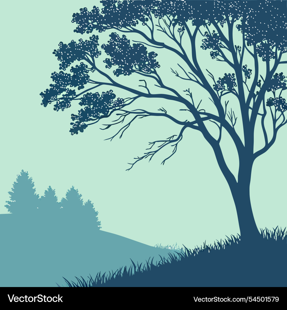 Abstract nature background with trees Vector Image