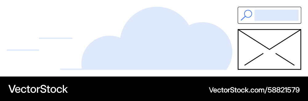 Cloud computing concept with email and search Vector Image
