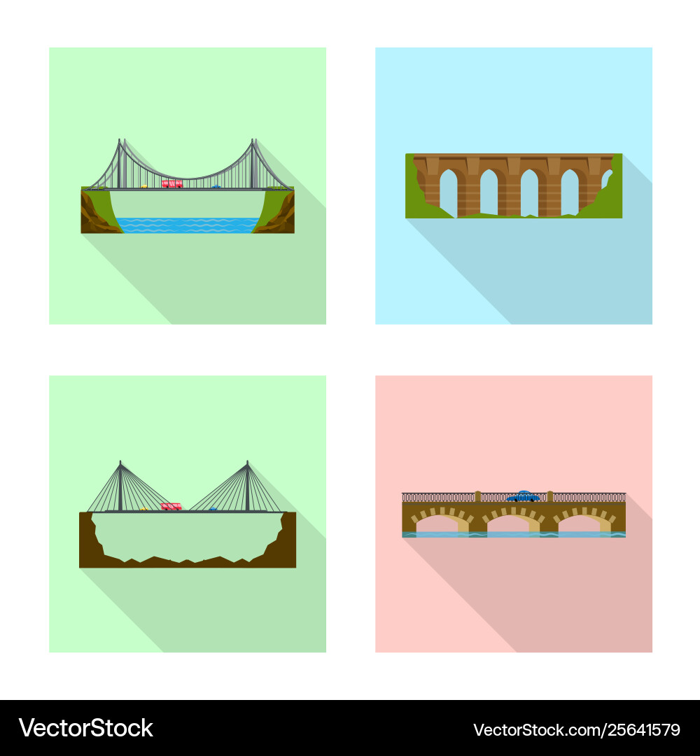 Design bridgework and bridge icon set Design bridgework and bridge icon set vector image